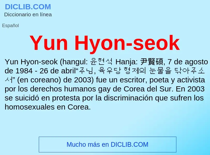 What is Yun Hyon-seok - meaning and definition