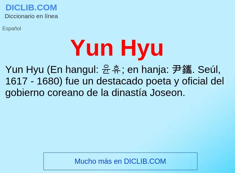 What is Yun Hyu - meaning and definition