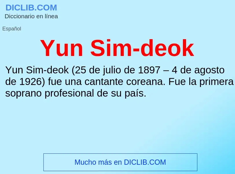 What is Yun Sim-deok - meaning and definition