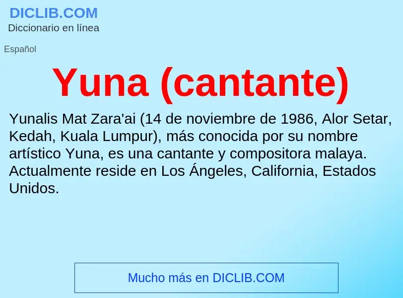 What is Yuna (cantante) - meaning and definition