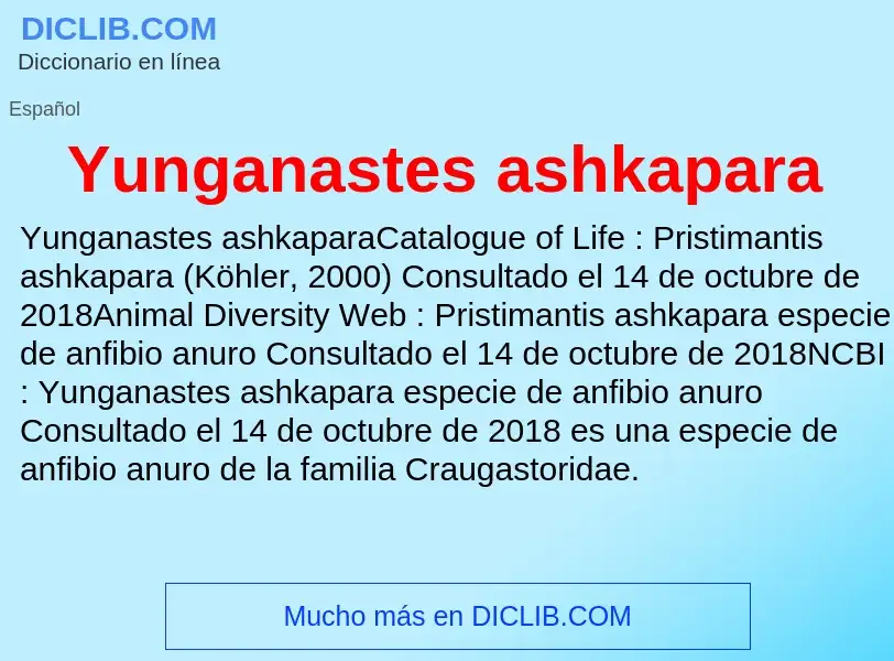 What is Yunganastes ashkapara - meaning and definition