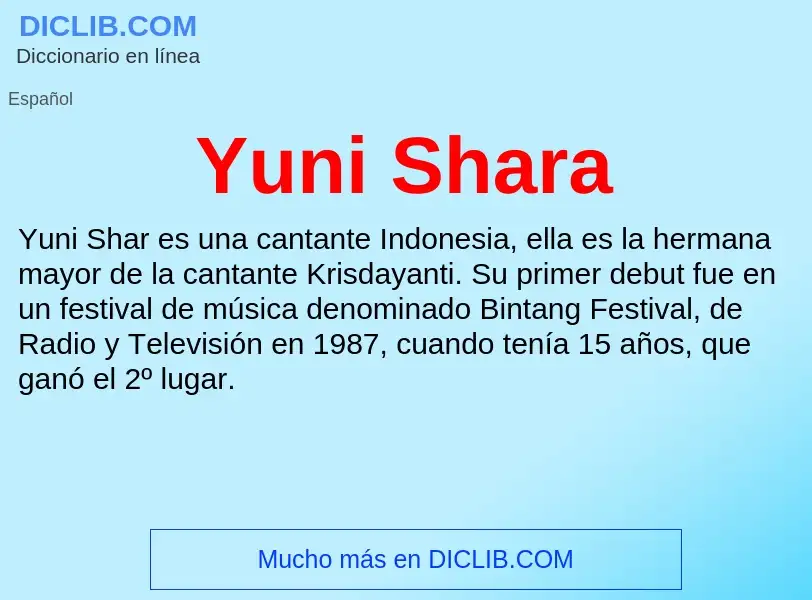 What is Yuni Shara - meaning and definition