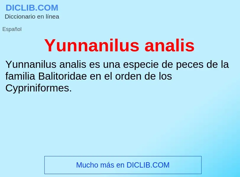 What is Yunnanilus analis - meaning and definition