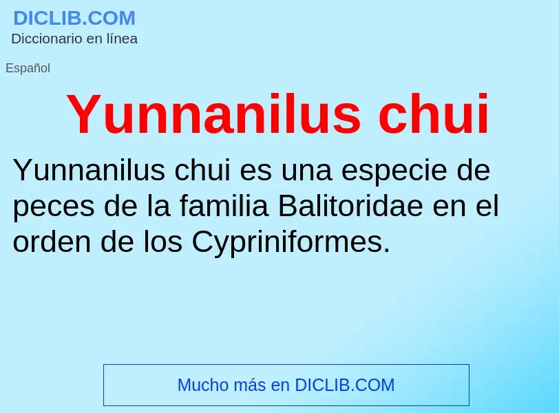 What is Yunnanilus chui - meaning and definition