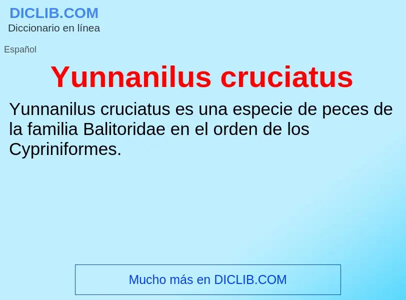 What is Yunnanilus cruciatus - meaning and definition