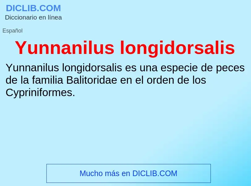 What is Yunnanilus longidorsalis - meaning and definition