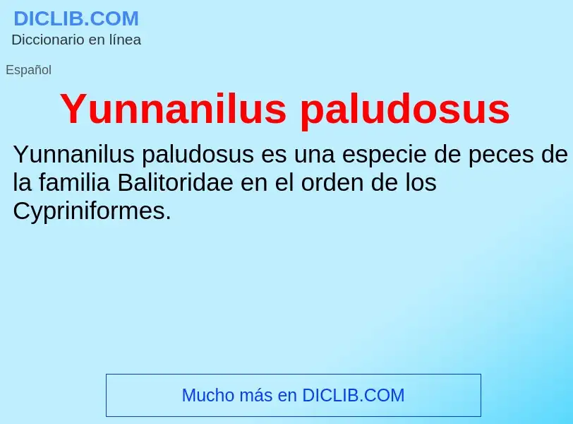 What is Yunnanilus paludosus - meaning and definition