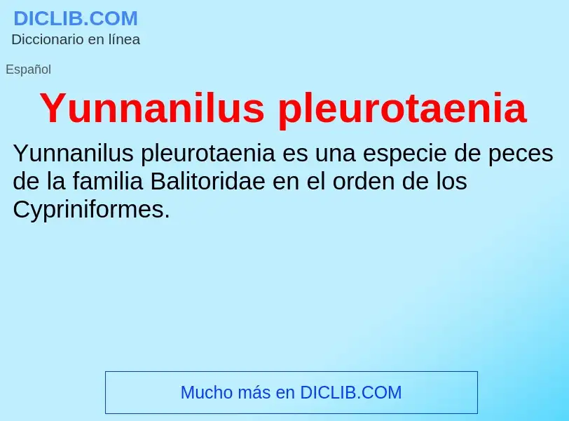 What is Yunnanilus pleurotaenia - meaning and definition