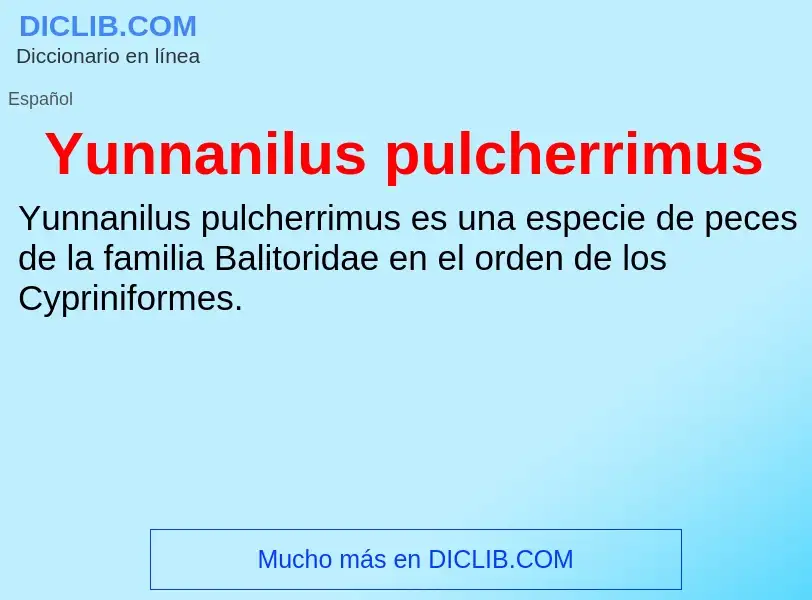 What is Yunnanilus pulcherrimus - meaning and definition