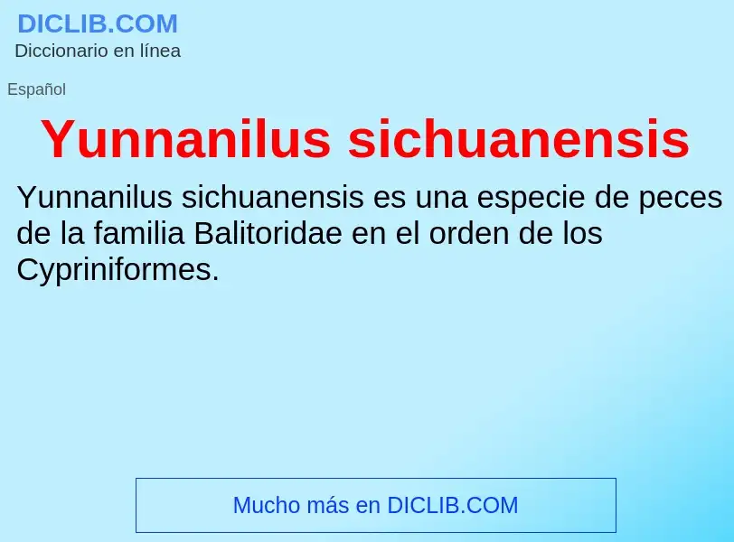 What is Yunnanilus sichuanensis - meaning and definition