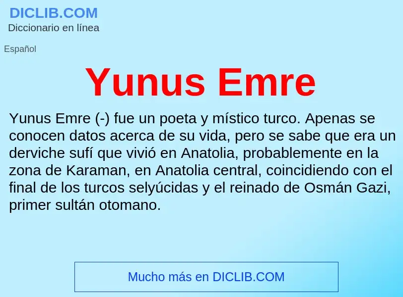 What is Yunus Emre - meaning and definition