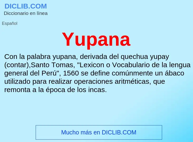 What is Yupana - meaning and definition