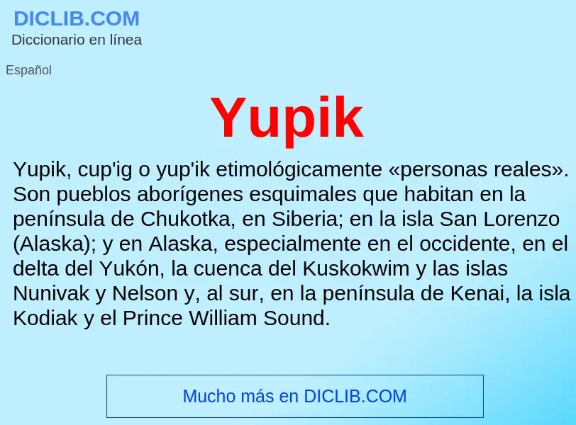 What is Yupik - meaning and definition