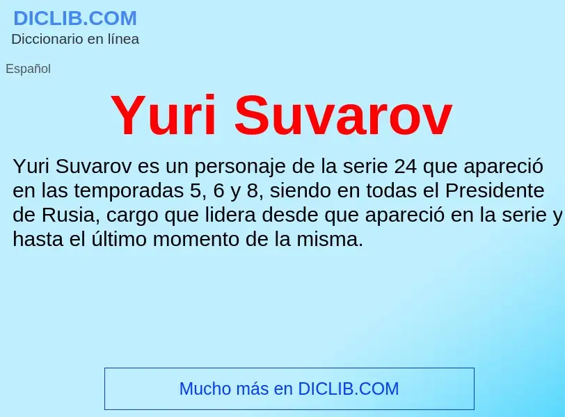 What is Yuri Suvarov - definition