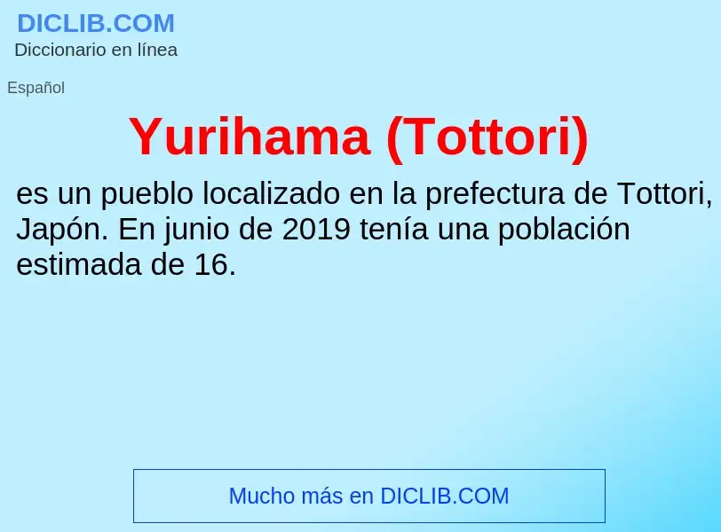 What is Yurihama (Tottori) - definition