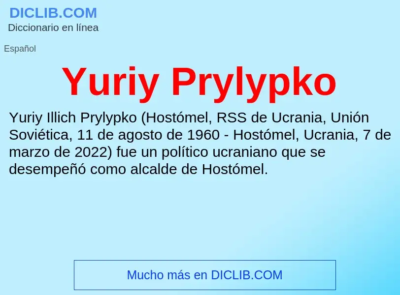 What is Yuriy Prylypko - meaning and definition