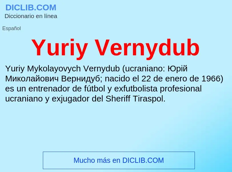 What is Yuriy Vernydub - meaning and definition