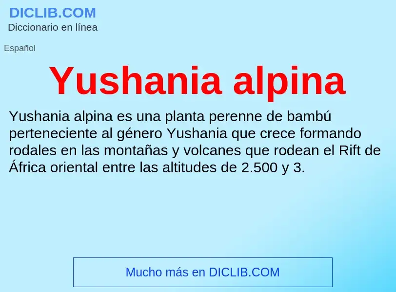 What is Yushania alpina - meaning and definition