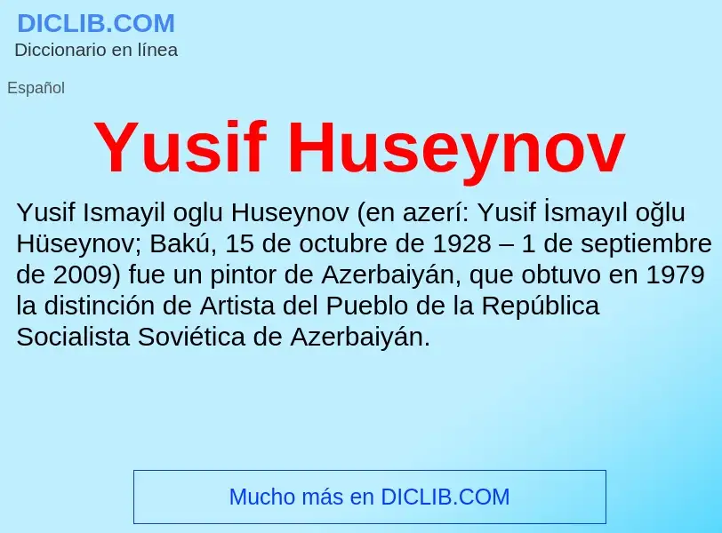 What is Yusif Huseynov - meaning and definition