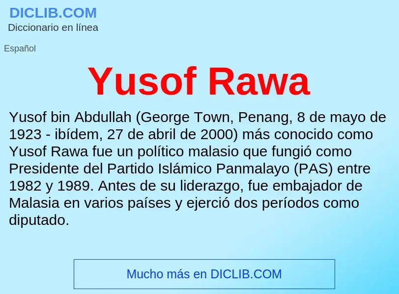 What is Yusof Rawa - meaning and definition