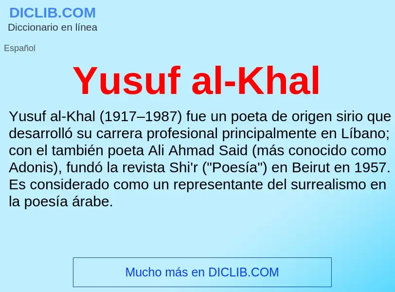 What is Yusuf al-Khal - definition