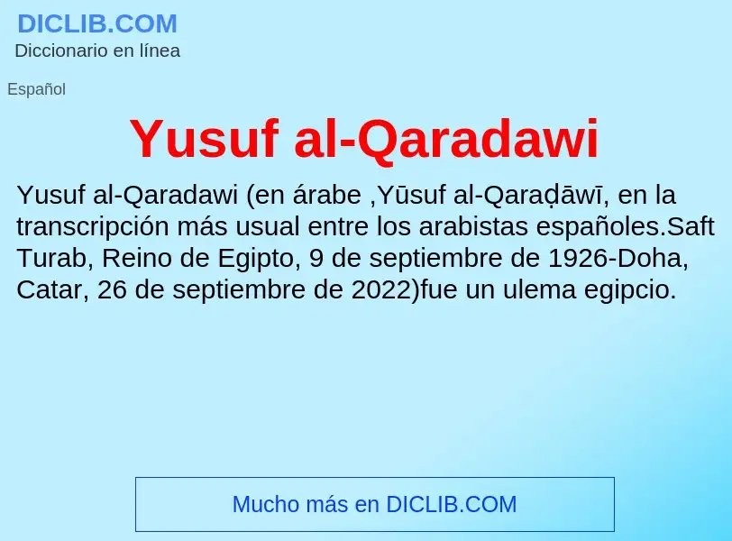 What is Yusuf al-Qaradawi - meaning and definition