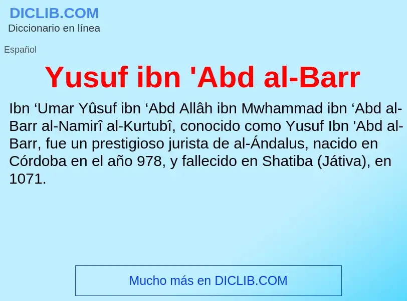 What is Yusuf ibn 'Abd al-Barr - definition