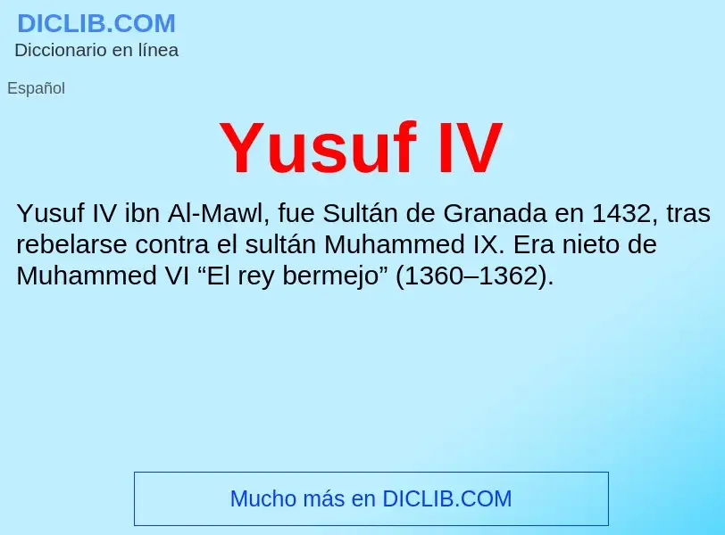 What is Yusuf IV - meaning and definition