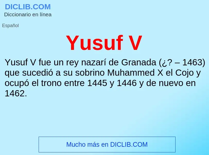 What is Yusuf V - meaning and definition