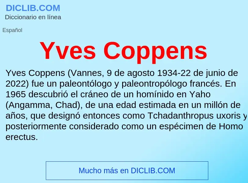 What is Yves Coppens - meaning and definition