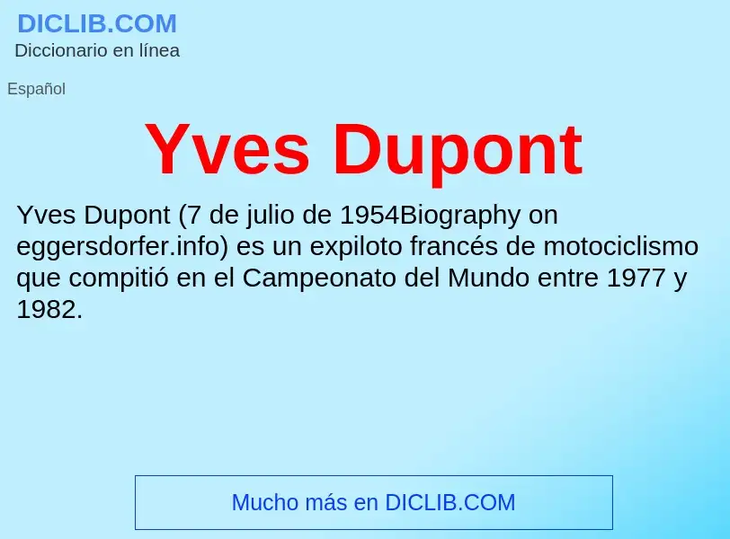 What is Yves Dupont - meaning and definition