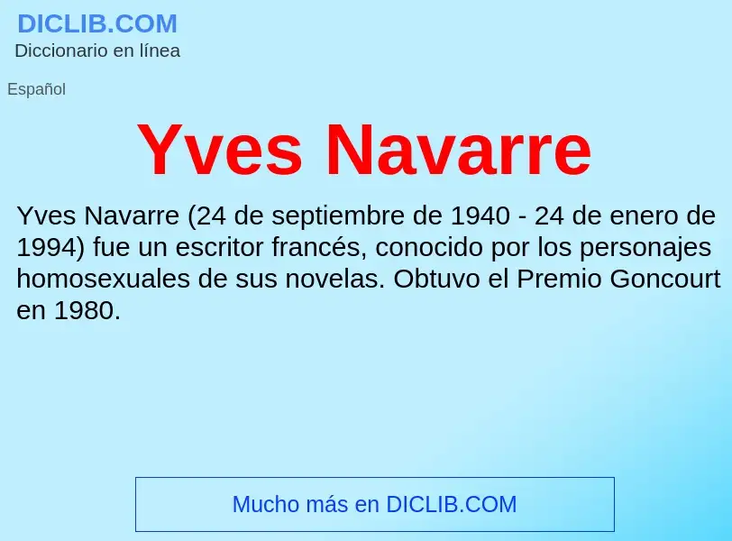 What is Yves Navarre - definition