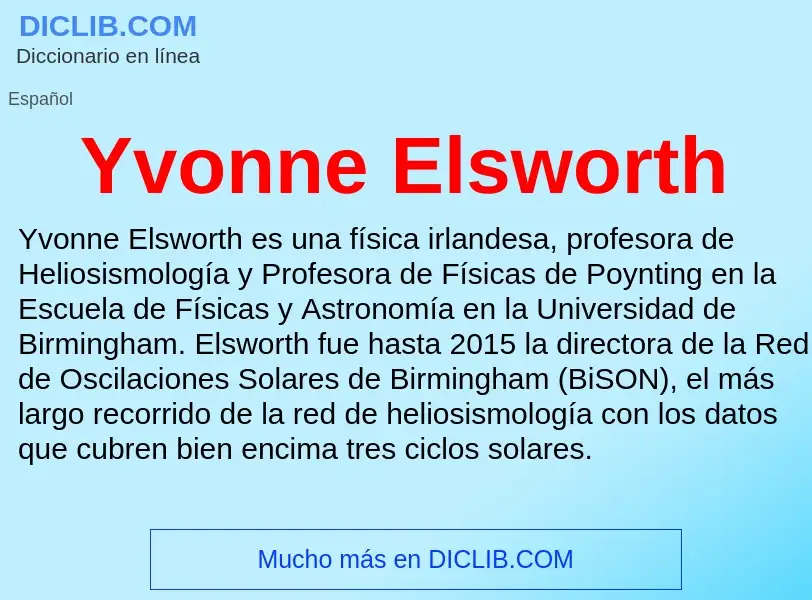 What is Yvonne Elsworth - meaning and definition