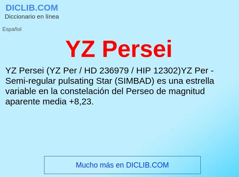 O que é YZ Persei - definição, significado, conceito