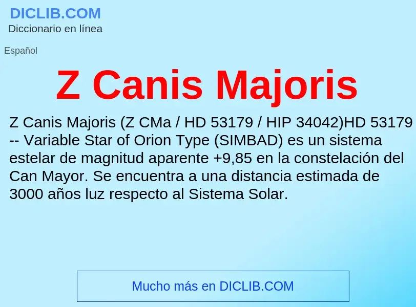 O que é Z Canis Majoris - definição, significado, conceito