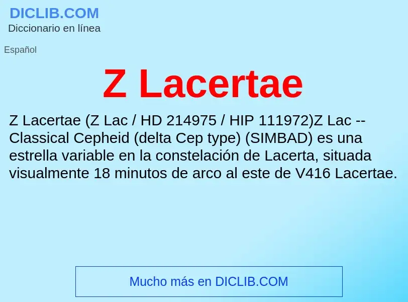 O que é Z Lacertae - definição, significado, conceito