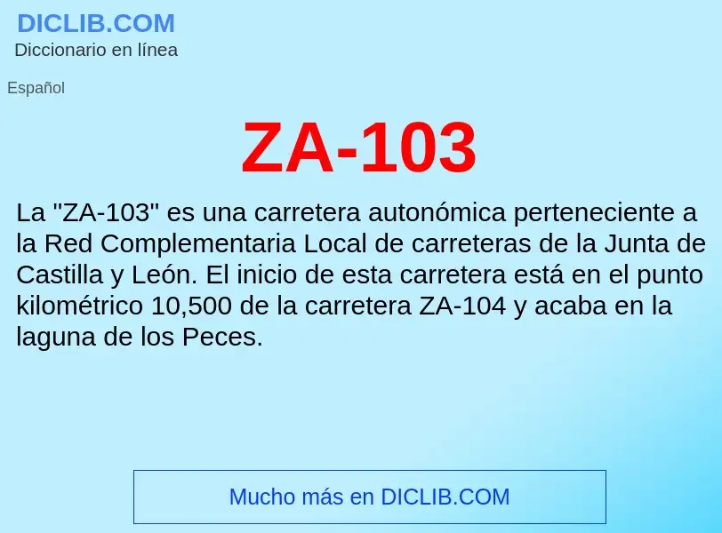 O que é ZA-103 - definição, significado, conceito