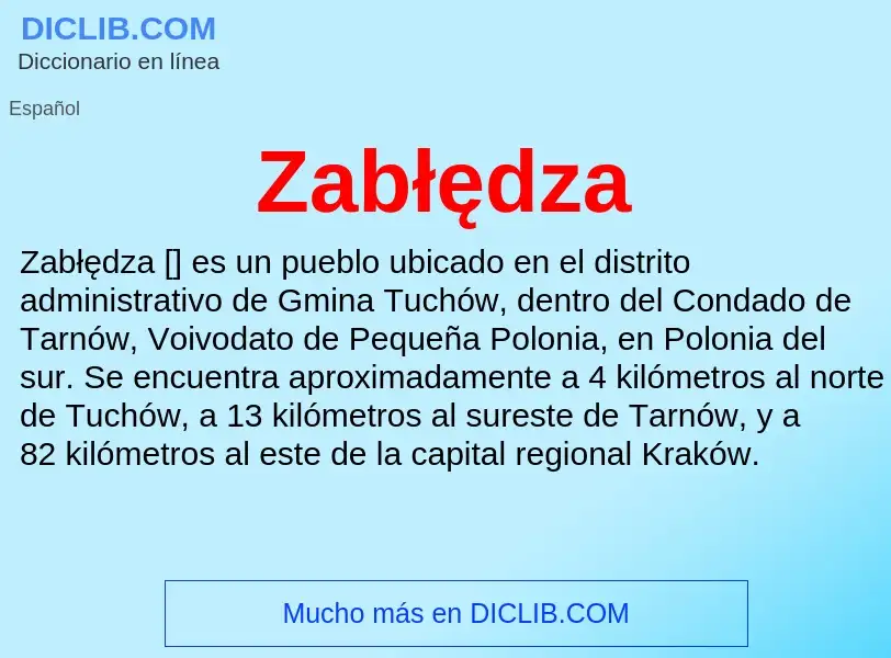 O que é Zabłędza - definição, significado, conceito