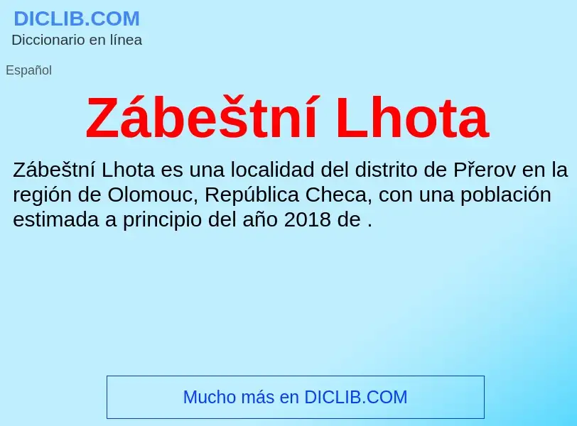 ¿Qué es Zábeštní Lhota? - significado y definición