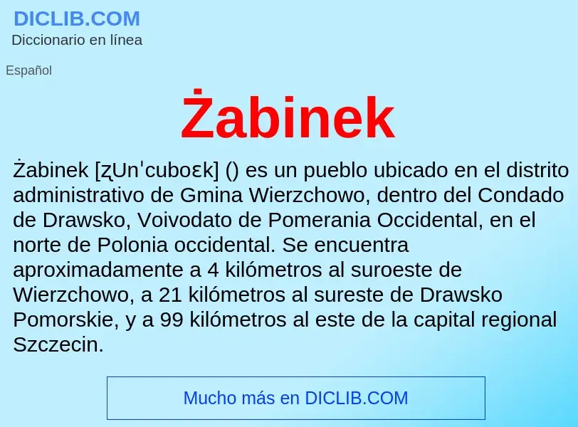 ¿Qué es Żabinek? - significado y definición