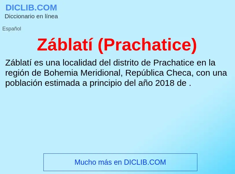 Что такое Záblatí (Prachatice) - определение