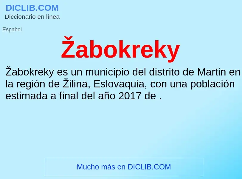 Wat is Žabokreky - definition