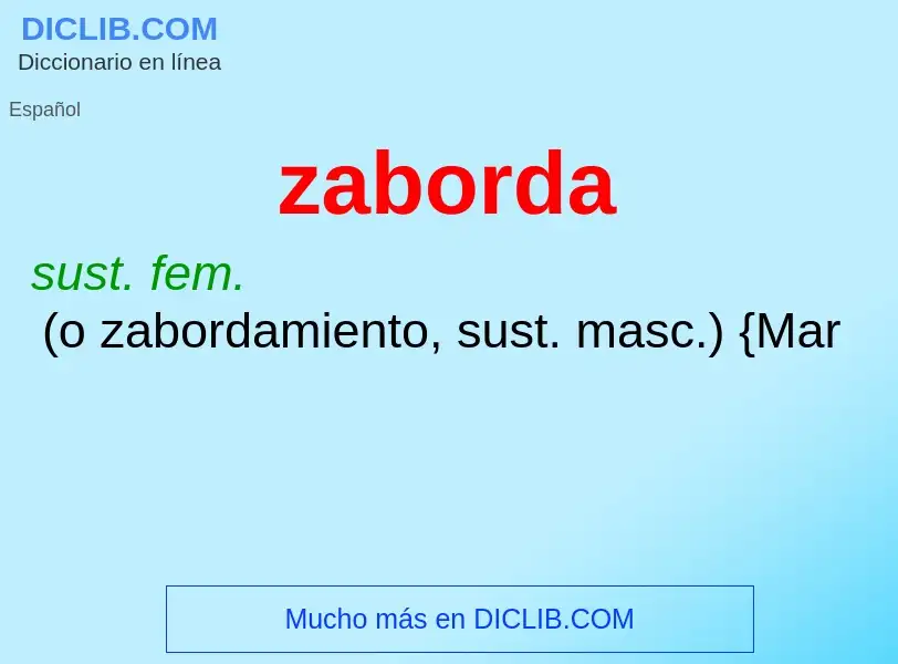 ¿Qué es zaborda? - significado y definición