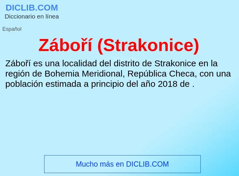 ¿Qué es Záboří (Strakonice)? - significado y definición