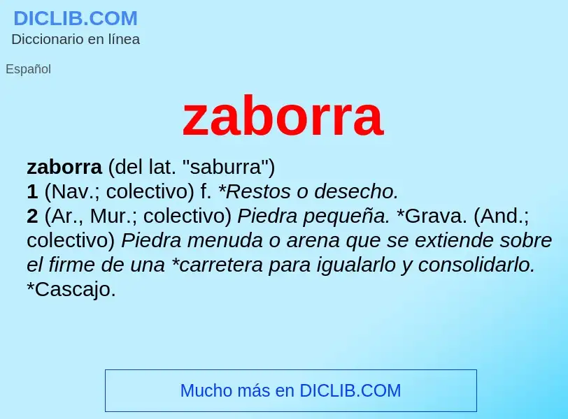 ¿Qué es zaborra? - significado y definición