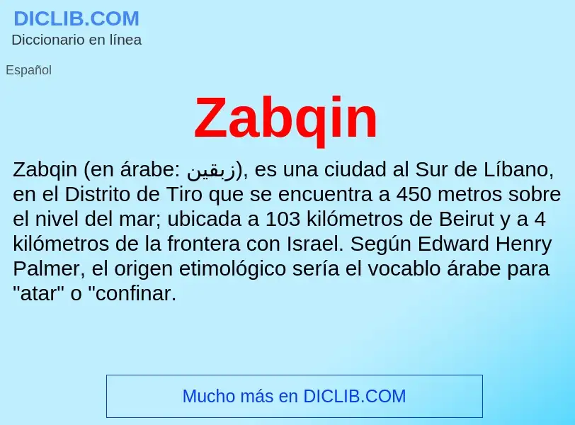 O que é Zabqin - definição, significado, conceito