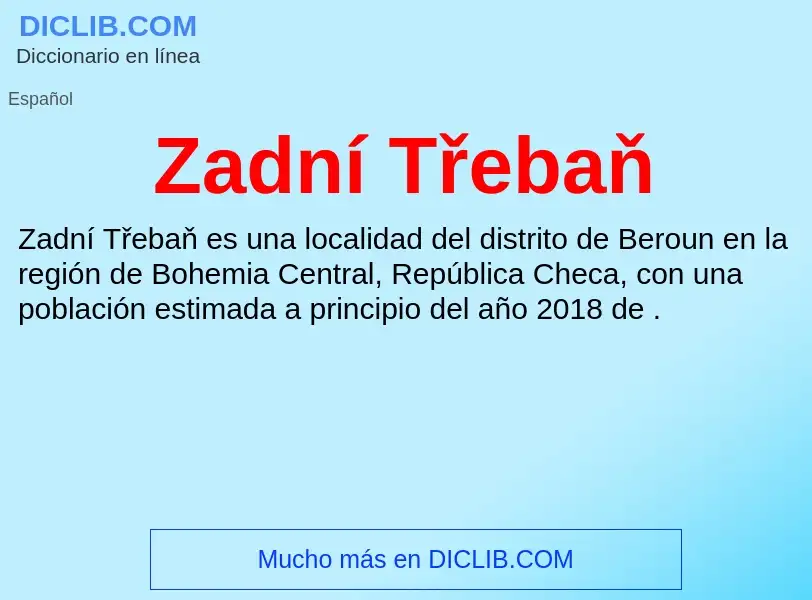 What is Zadní Třebaň - meaning and definition