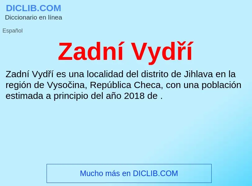 Что такое Zadní Vydří - определение