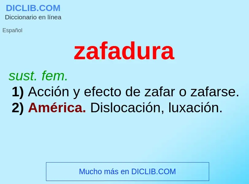 What is zafadura - meaning and definition