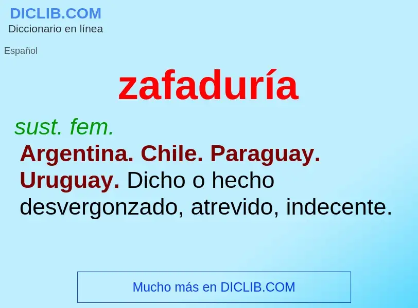 ¿Qué es zafaduría? - significado y definición